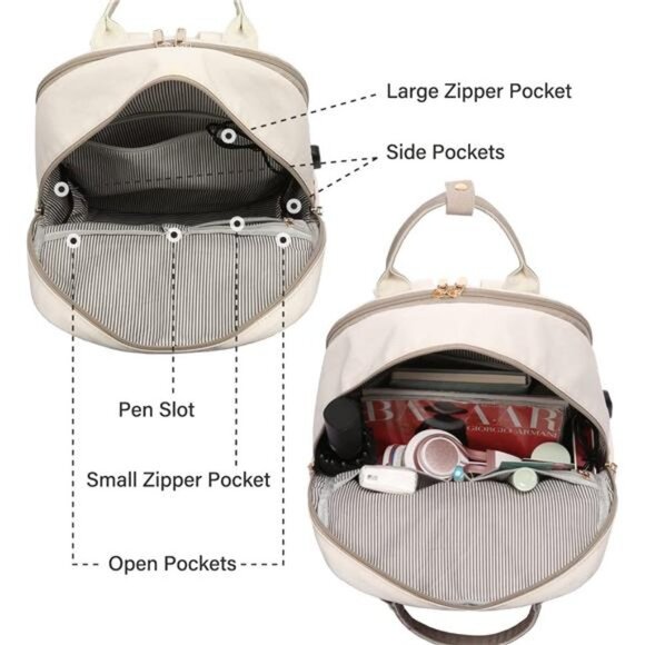 Women Laptop Backpack Laptop Bag with USB Port Waterproof, 15.6\